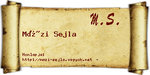 Mázi Sejla névjegykártya